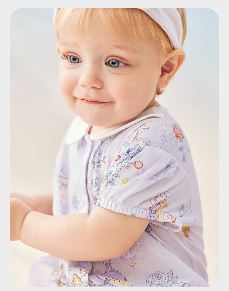 Babycare Pure Cotton Short Sleeve Romper Baby Jumpsuit Boys Girls Moisture Absorption Breathable Doka Manor 90cm 15