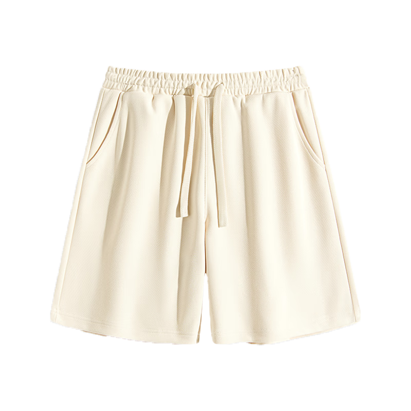VANCL Men's Loose Breathable Summer Sports Shorts, Large Size Heavyweight Casual Five-Point Pants, Light Beige, L