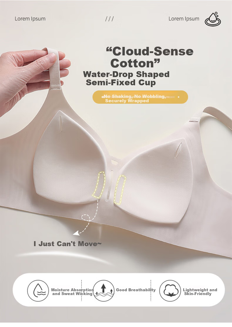 LangSha Seamless Summer Thin Bra for Women Large Chest Minimizing Soft Support Anti-Sagging Side Breast Gathering Slimming Bra 6