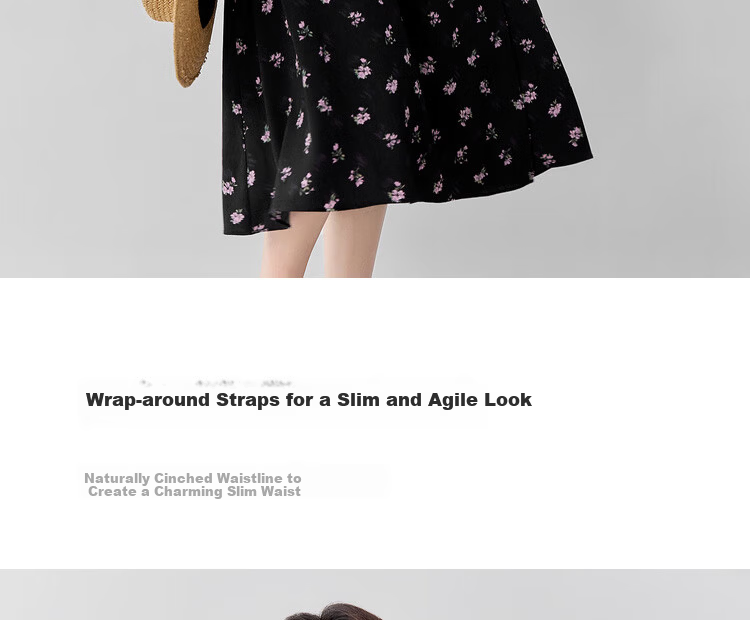 Shangdu Bila V-Neck Short Sleeve Printed Dress Women Summer Waist Slimming Tea Break Floral Elegant Commuter Mid-Length Dress 6