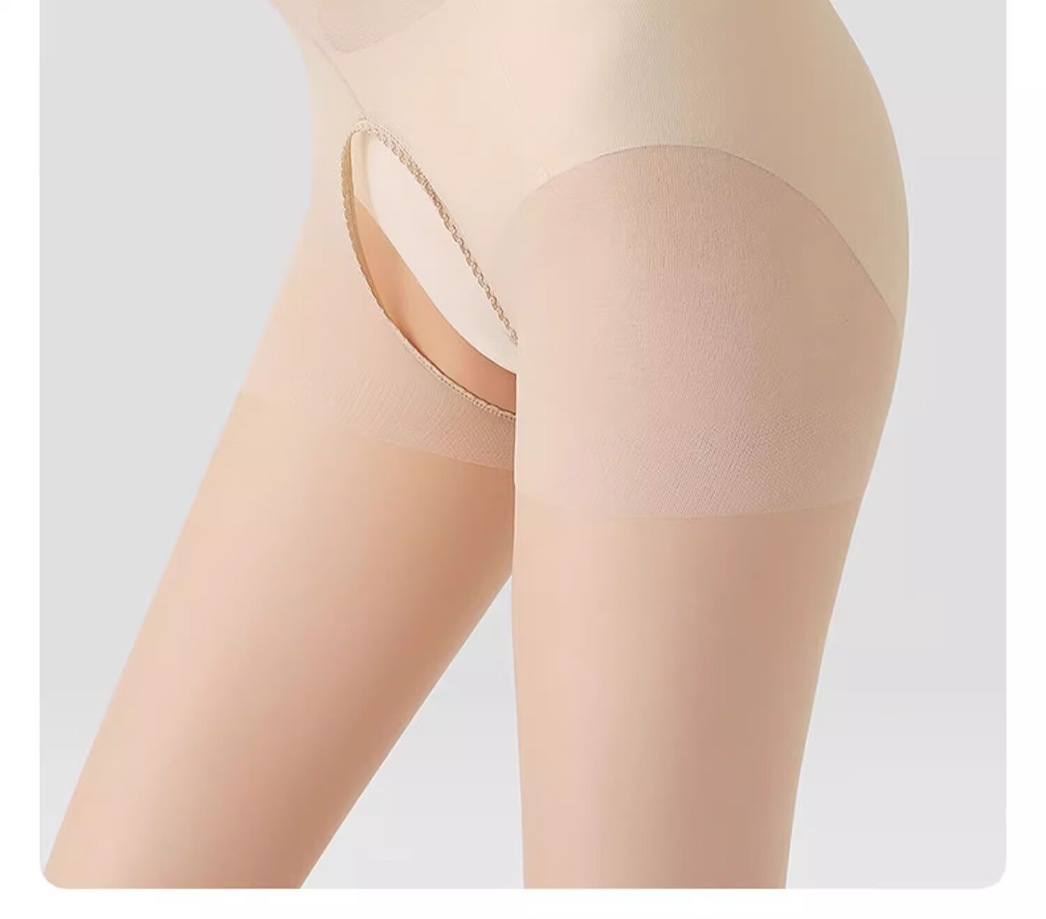 Langsha Open Crotch Stockings Women Sexy Black Silk Summer Ultra-thin Anti-run Temptation Pantyhose 5