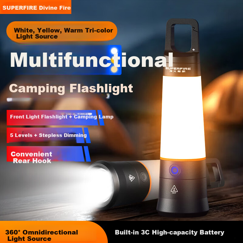 SupFire RX41 High-Power Flashlight Outdoor Camping Lantern Mini Rechargeable Multifunctional Emergency Light with Long Battery Life