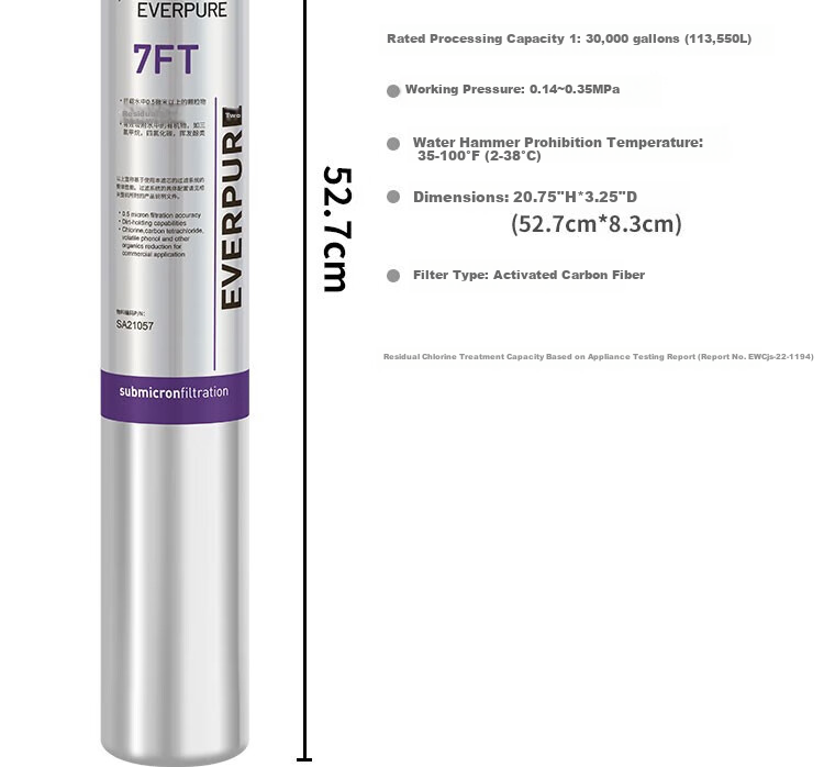 Everpure 4FT Commercial Water Purifier Main Filter Cartridge 9