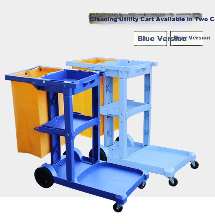 Studio Multi-Functional Cleaning Cart Janitorial Cart Property Mall Hotel Room Cleaning Cart Multi-Purpose Push Cart Gray 1