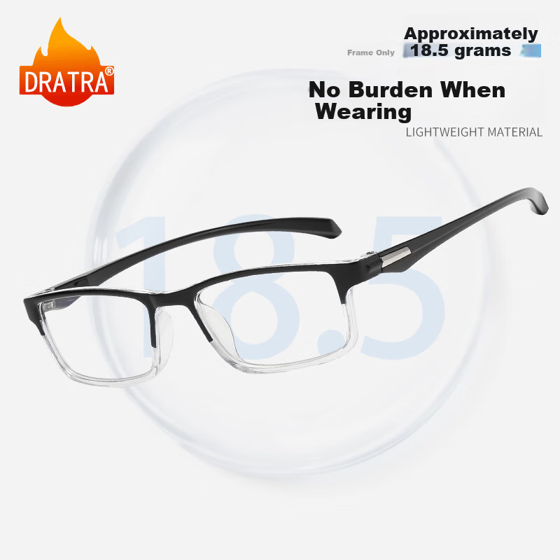 DRATRA Men's HD Anti-Blue Light Presbyopia Glasses Far-Sighted Reading Glasses for Middle-Aged and Elderly Women and Men