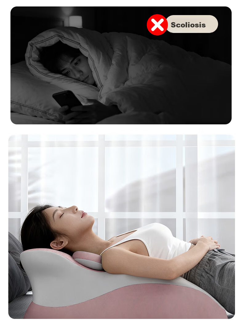 Grace Multifunctional Pink Body Pillow Backrest Cushion for Bed, Prone Sleeping Pillow for Rest and Phone Use 3