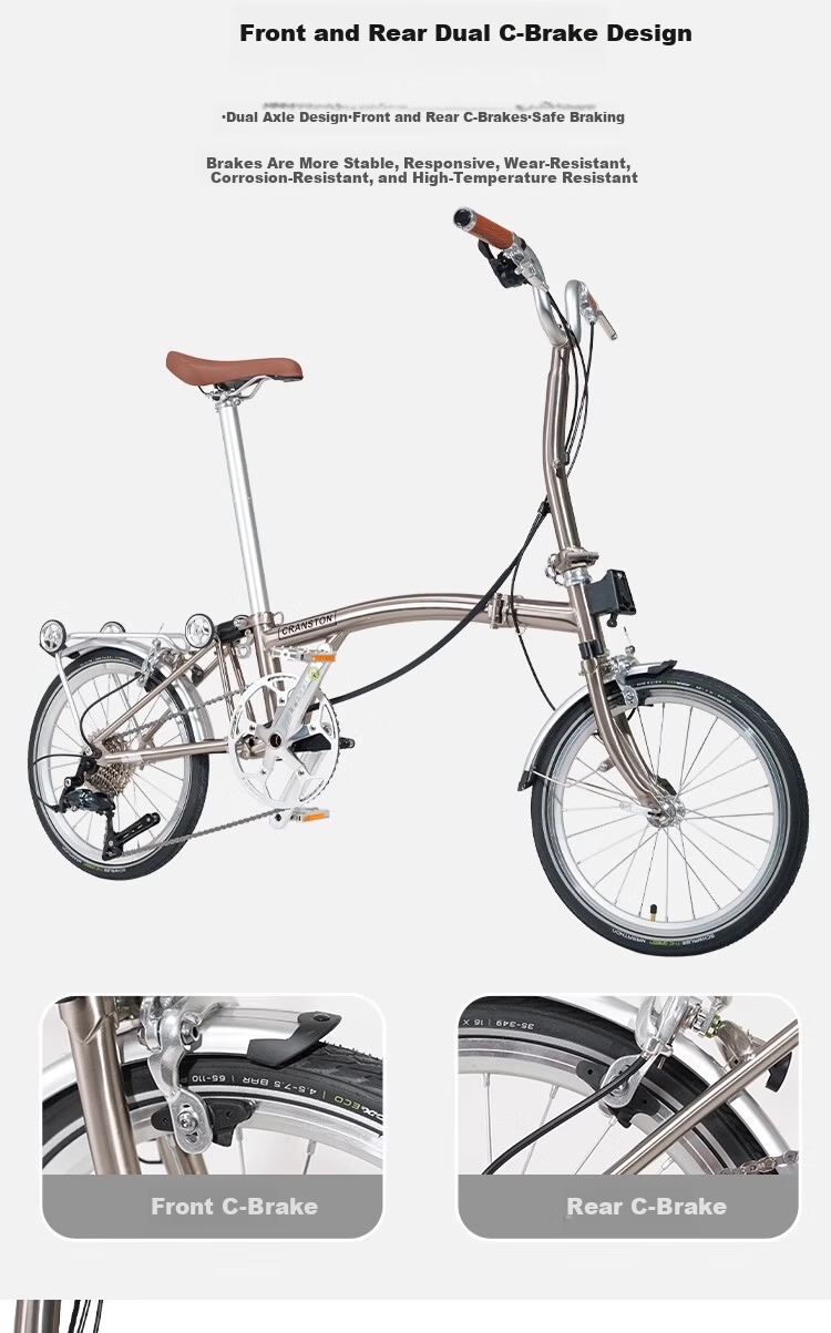 CRANSTON R9 Max Gunmetal Gray Three-Fold National Fabric Adult Ultra-Light Portable Urban Retro 9-Speed Small Fabric Folding Bike 3