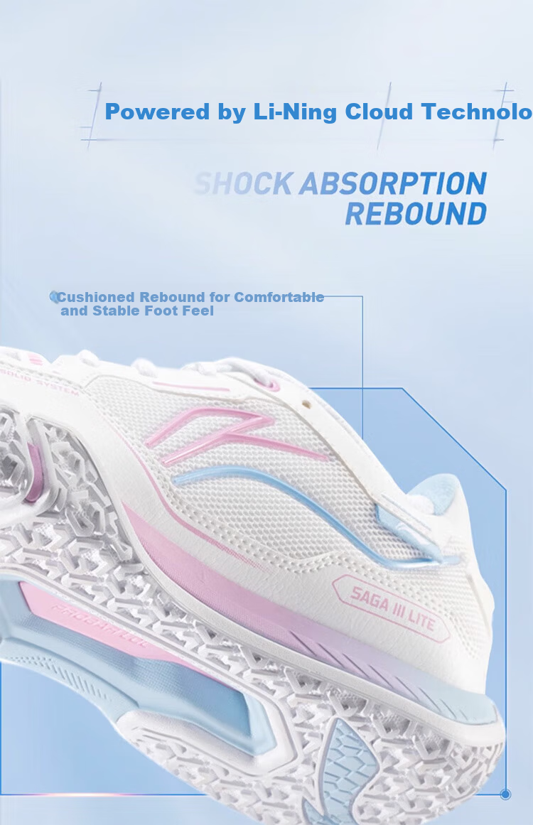 LI-NING Flying 3 LITE Badminton Shoes Unisex Shock Absorption Durable Wide Fit Professional Training and Competition Shoes 3