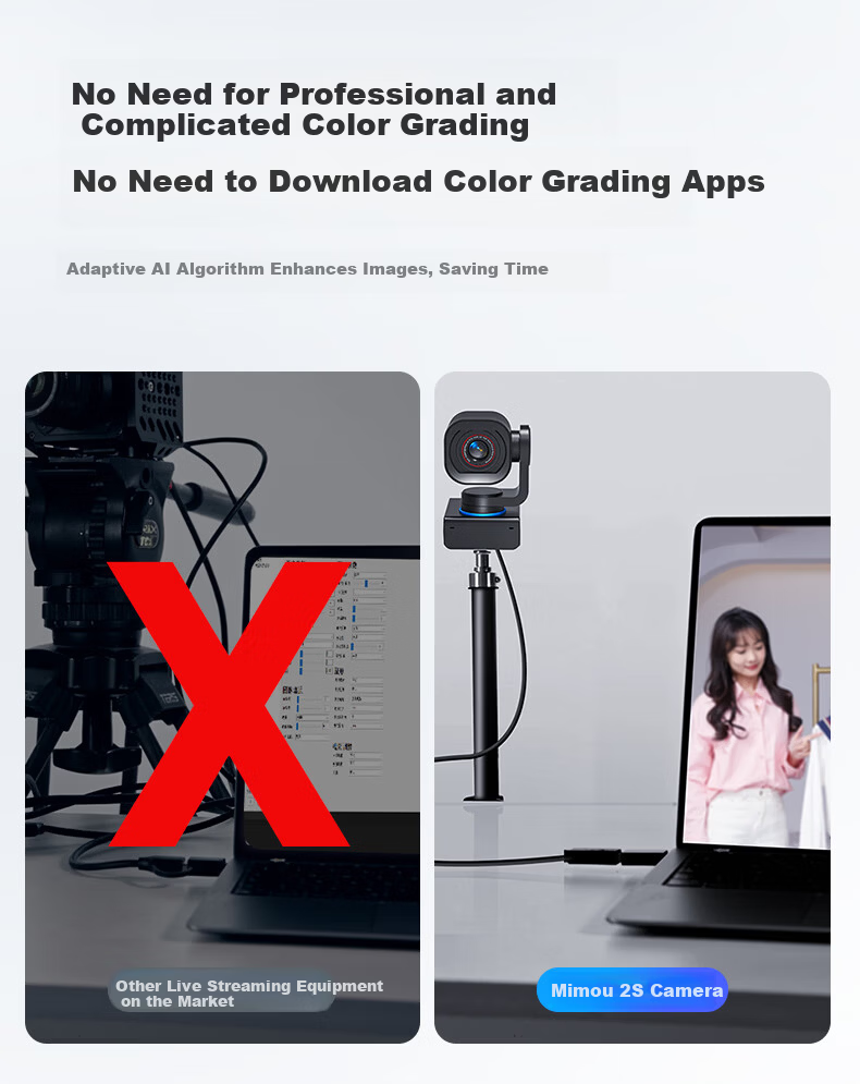 CoolHiMi MiEye 2S Ultra HD 4K AI Live Streaming Camera Smart PTZ Tracking for E-commerce Entertainment Broadcasting Meeting Online Classes Computer Mobile Host with Built-in Microphone 10