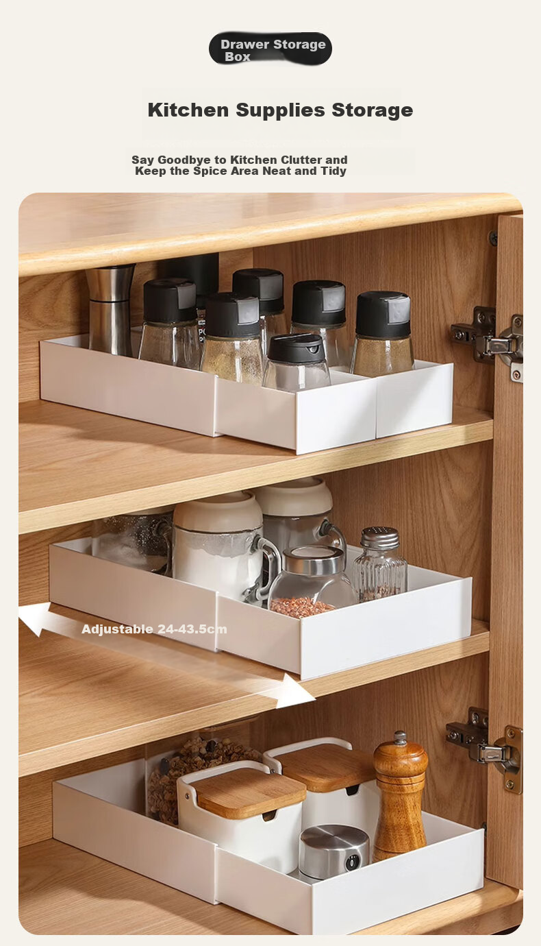 40,000km Drawer Compartment Expandable Storage Box Multifunctional Kitchen Built-in Divider Cutlery Chopsticks Spoon Organizer Box 6