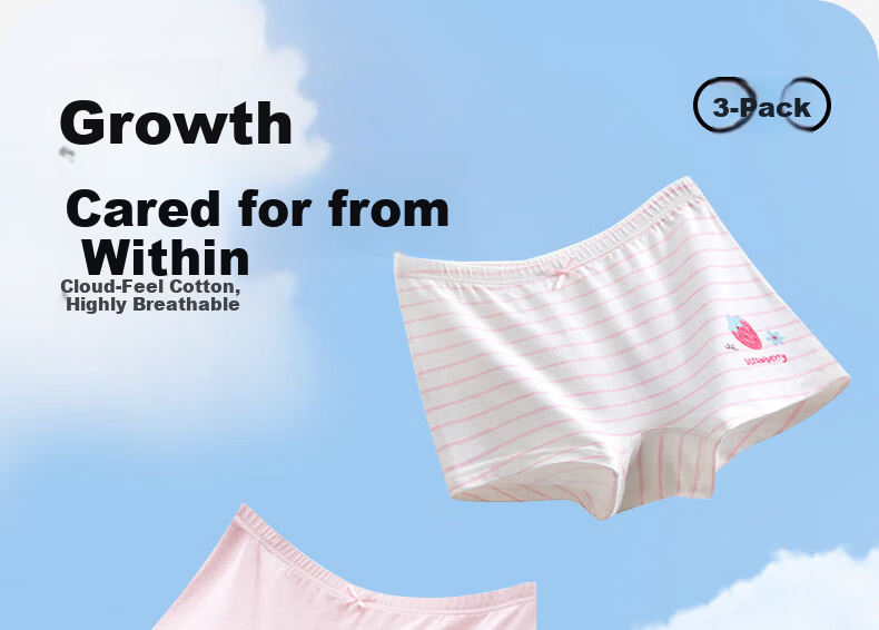 Inbolun Girls' Cotton Boxer Briefs Mid-Large Kids Children's Shorts 3-Pack 10756 Size 120 1