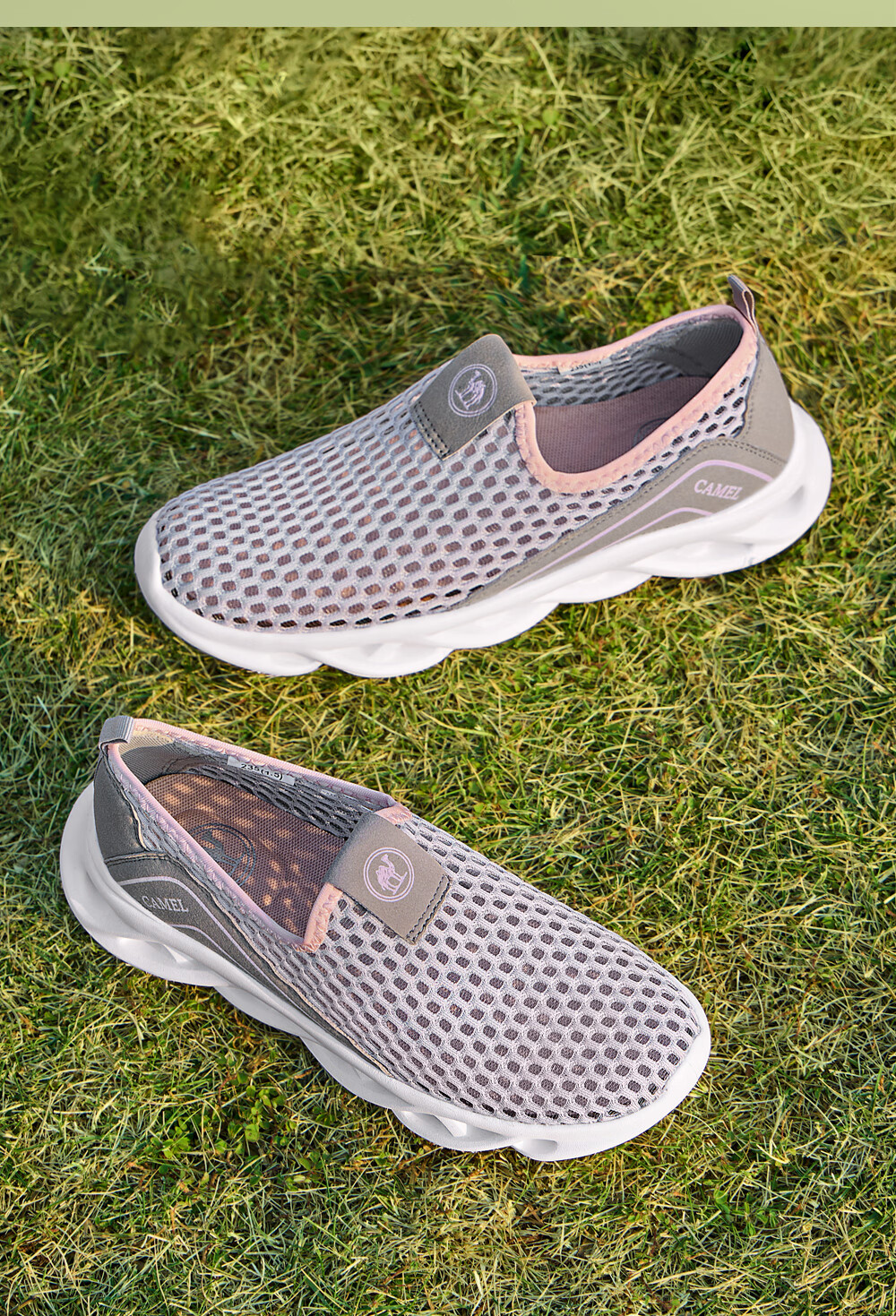 Camel Brand Women's Casual Breathable Sports Walking Shoes Mother's Day Gift P26M391025 Light Gray/Pink Size 36 12