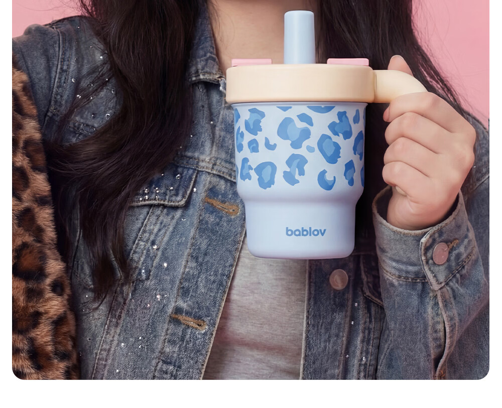 BABLOV Celebrity Edition Insulated Straw Water Bottle for Women Birthday Gift Desktop Handle Compact Portable Cup 4