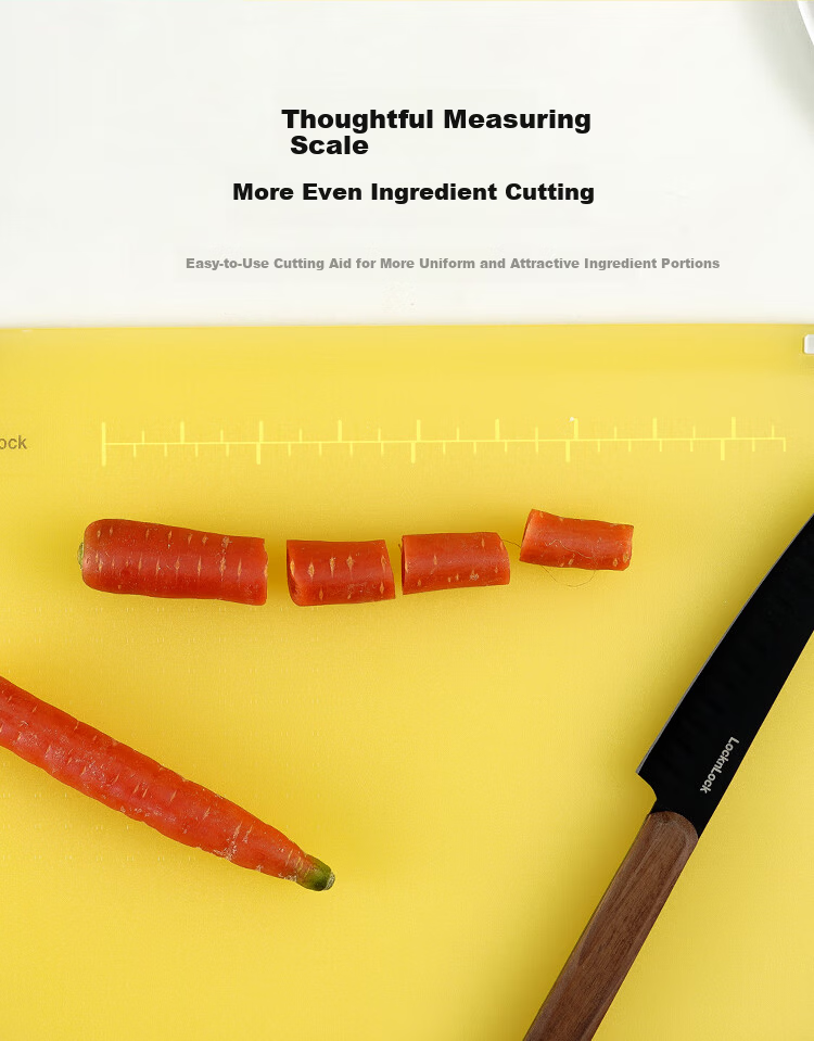 LOCK&LOCK Antibacterial Mold-Resistant Non-Slip PP Cutting Board Household Plastic Chopping Board Anti-Spill Dough Fruit Vegetable Cutting Board Yellow 9