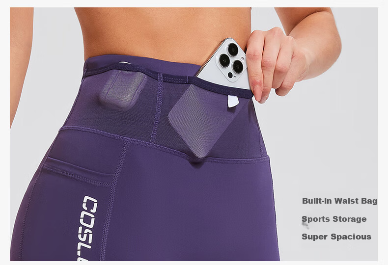Cosleaf Compression Running Shorts for Men and Women, Breathable Sweat-Wicking Fitness Kangaroo Pocket Marathon Training Tights 6