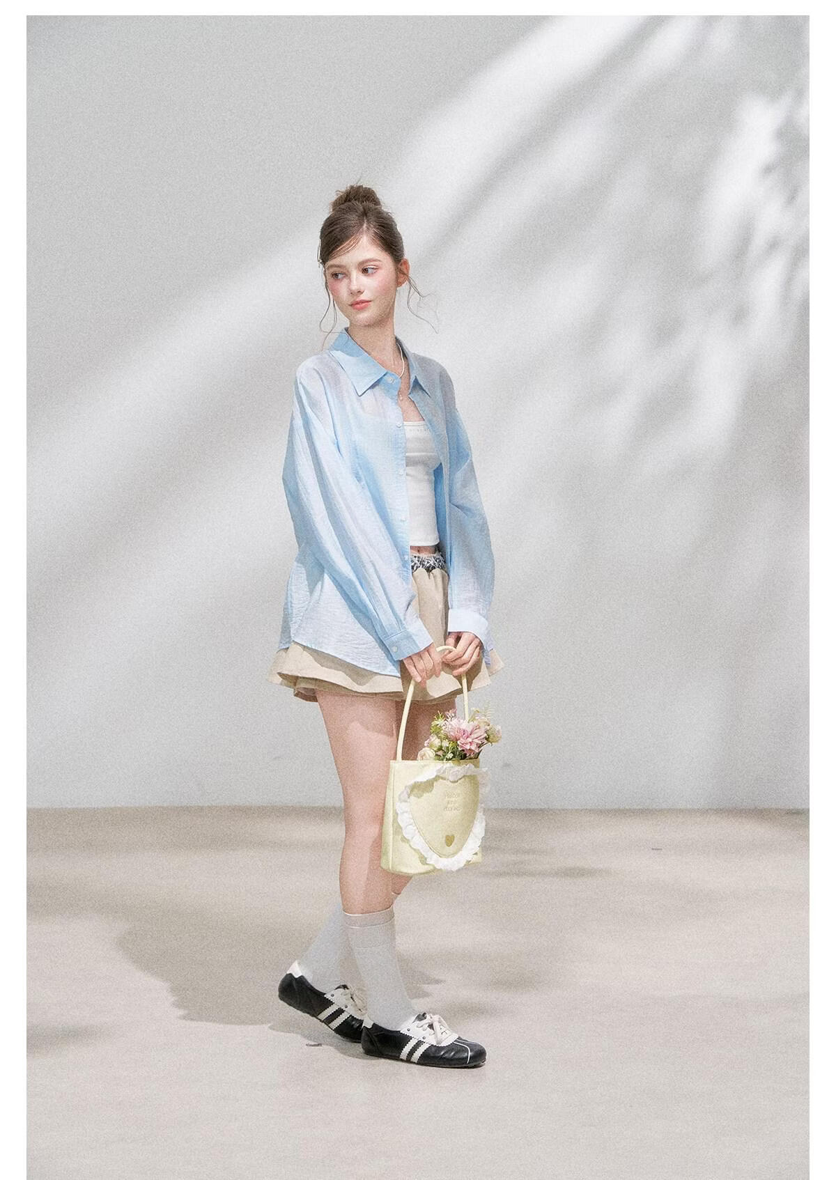 ICH MODE "Spring Light Leisure" Lyocell Sun Protection Long Sleeve Shirt Women Lazy Style Thin Jacket White M 24