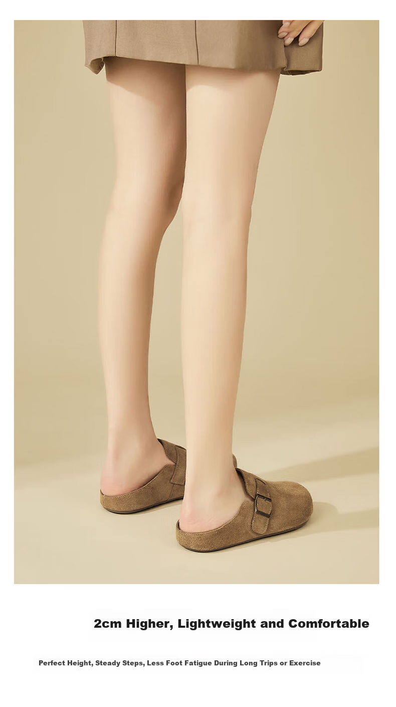 Daphne Women's Slip-On Half Slippers, Retro Soft Sole Casual Birkenstock Style, Apricot, Size 37 11