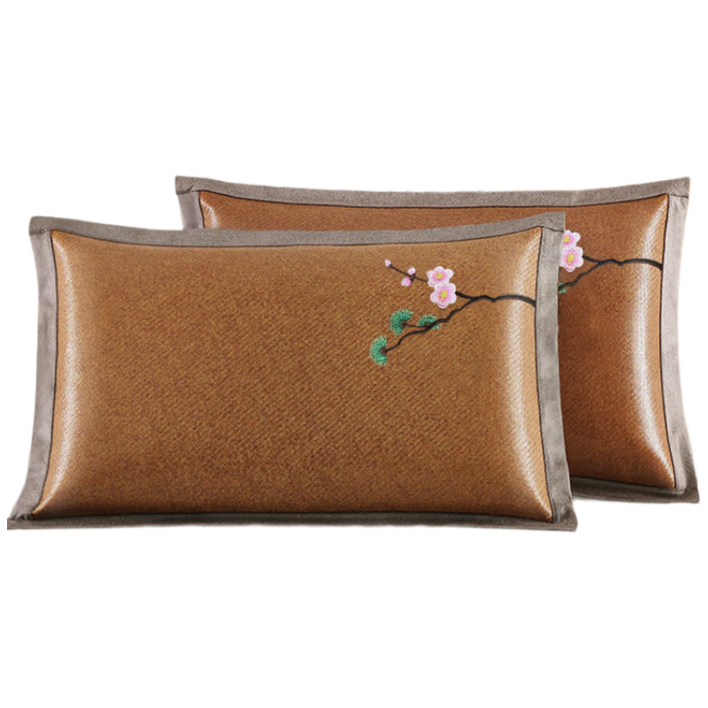 Hengyuanxiang Summer Ice Rattan Pillowcase Pair Ice Silk Pillowcase Rattan Pillow Mat Summer Cooling Pillow Core Isolation Cover Hanmei Ying Song