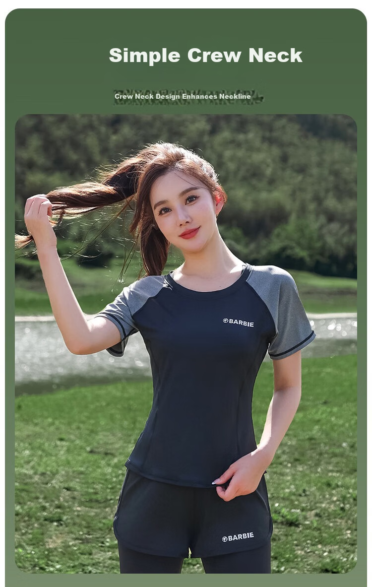 Barbie Women's Sportswear Set Outdoor Running Outfit Breathable Lightweight Badminton Suit Female 5