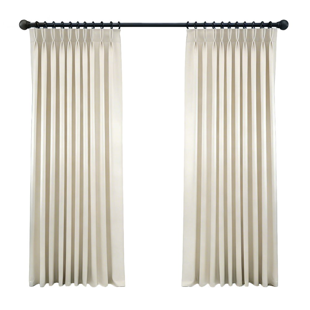 JUEMING Living Room Blackout Curtains, Ready-Made Floor-Length Curtains, 41 Suoye Milk Color, Hook-Style, 2.0*2.4 Single Panel