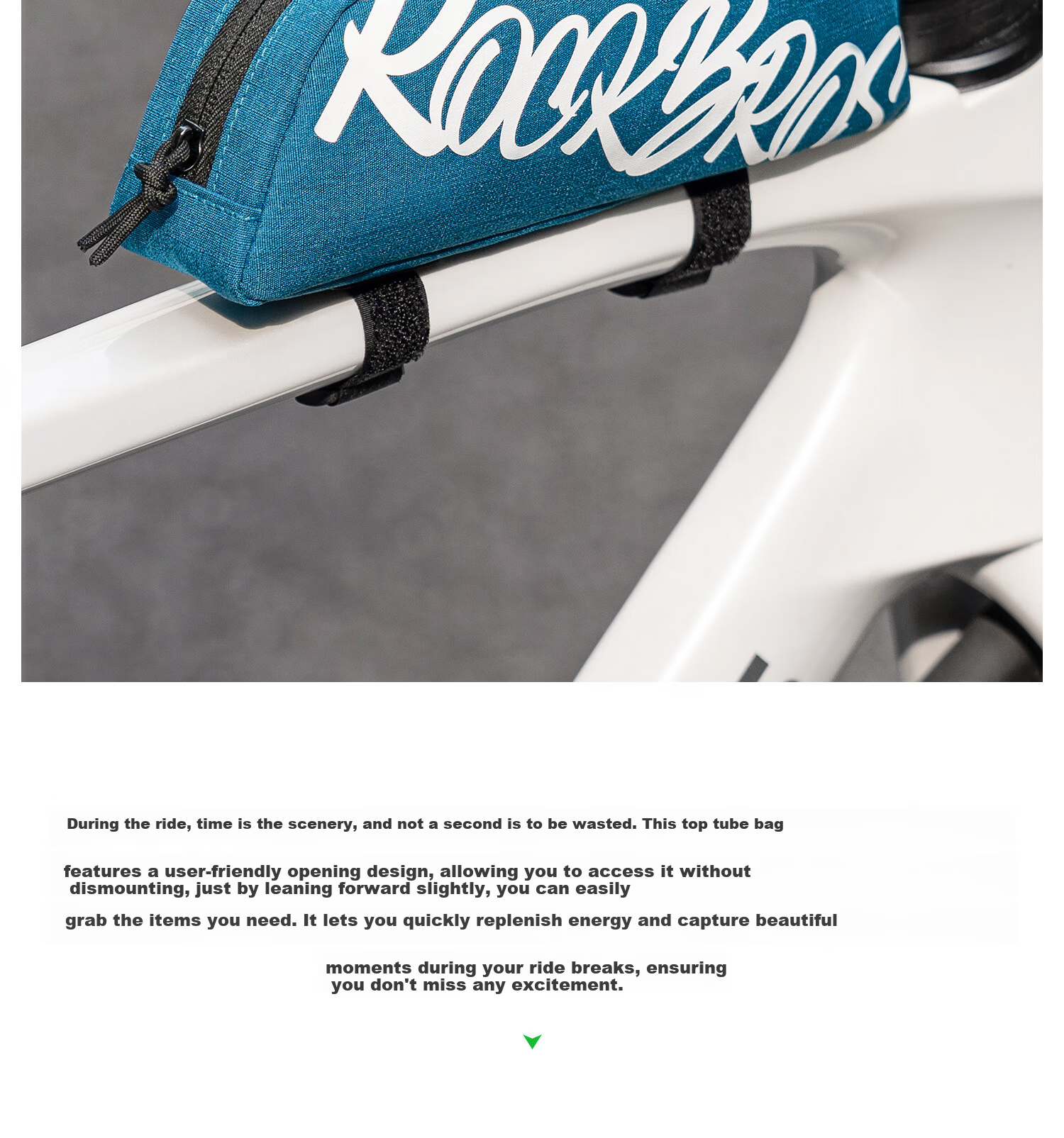ROCKBROS Bicycle Front Frame Bag Top Tube Bag Crossbar Bag Phone Bag Mountain Road Bike Head Tube Bag Black 3