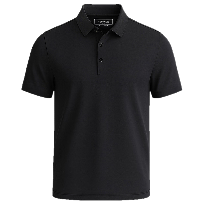 YOUNGOR Summer Men's Short Sleeve Polo Shirt Business Casual Outdoor Stretch Loose Fit Collar T-Shirt 513141A Sun Protection