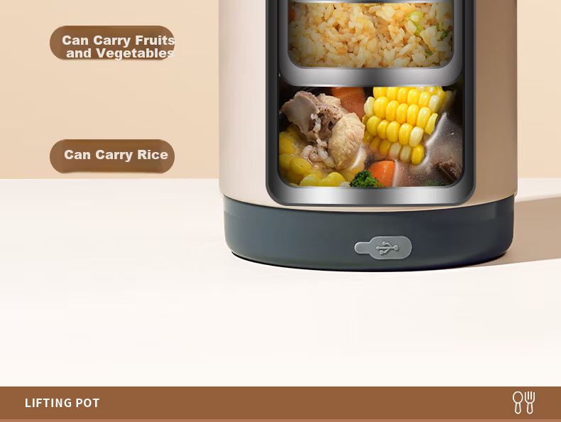 Ymer Electric Heated Long-Lasting Insulated Lunch Box 24-Hour Work Use Large Thermostatic Insulation Container 19