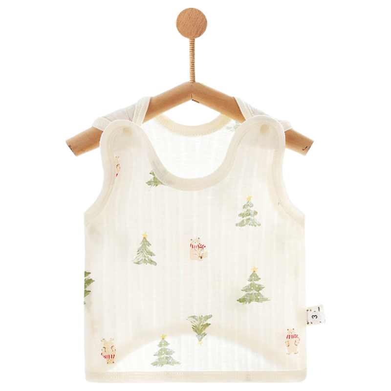 Aibao Baby Summer Thin Vest Sleeveless Newborn Undershirt Unisex Baby Belly Protection Top Size 66 T310