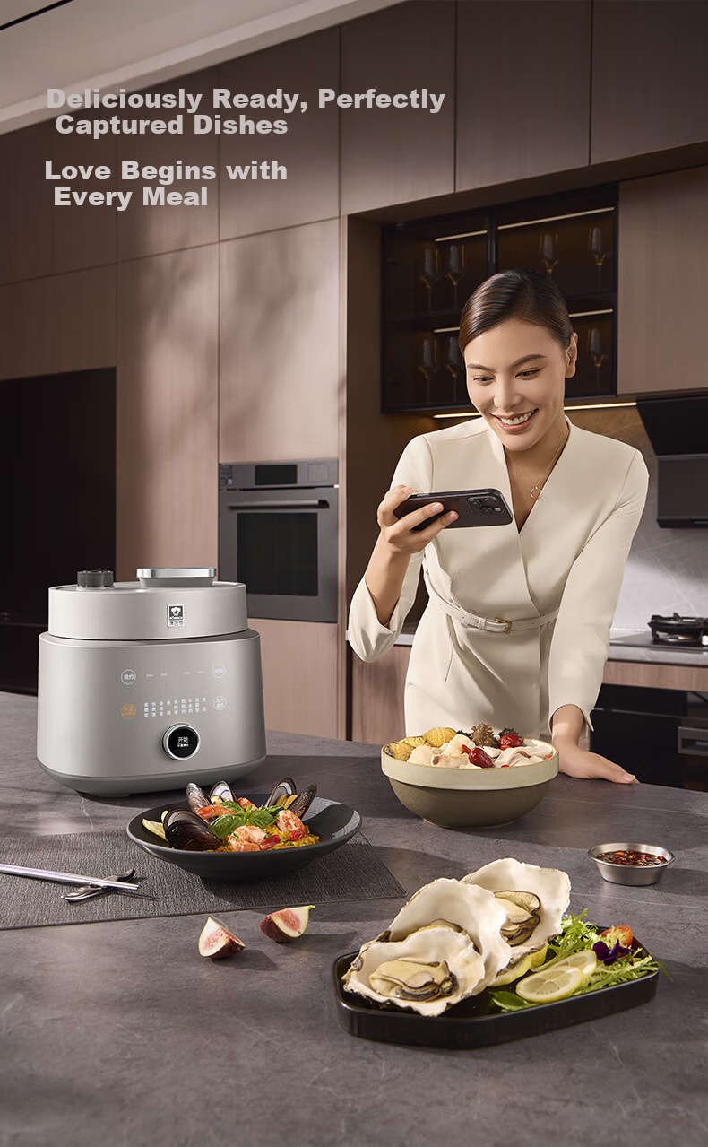 Kambach Pure Titanium Inner Pot Electric Pressure Cooker High-Pressure Rice Cooker Baby-Safe Smart Multi-Function Cooker Household Exhaust-Free Large Capacity 4-5L Soup Cooker 18