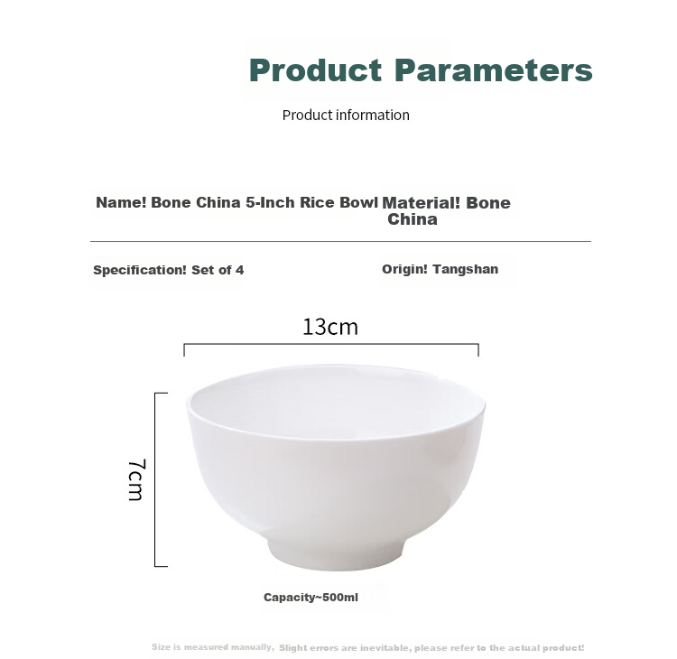 Remec Jinyu Ruimei Bone China Pure White Floral 5-Inch Footed Rice Bowls Set of 4 Ceramic Bowls 2