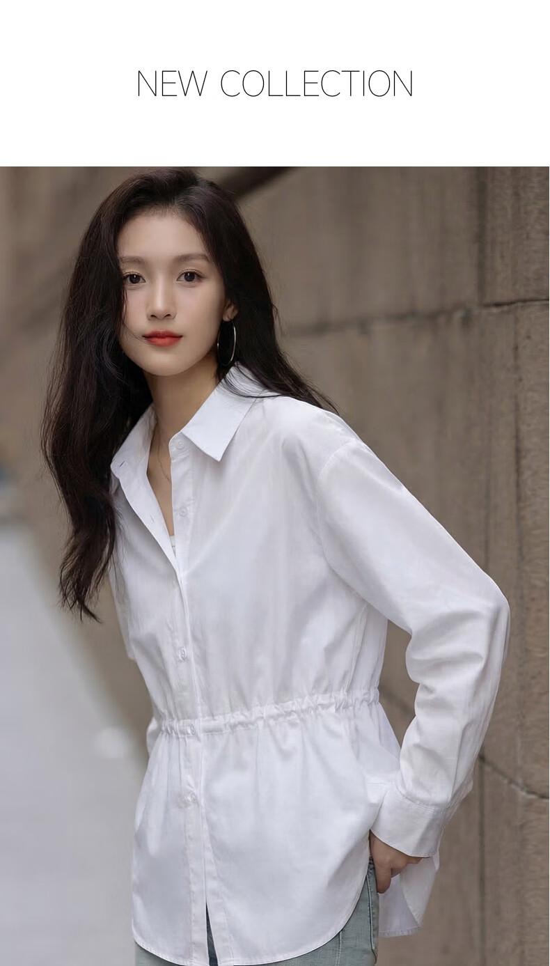 Demana Oxygen Pure Cotton Spring 3D Lapel Drawstring Waist Mid-Length Slim Fit Shirt for Women Premium Quality 1