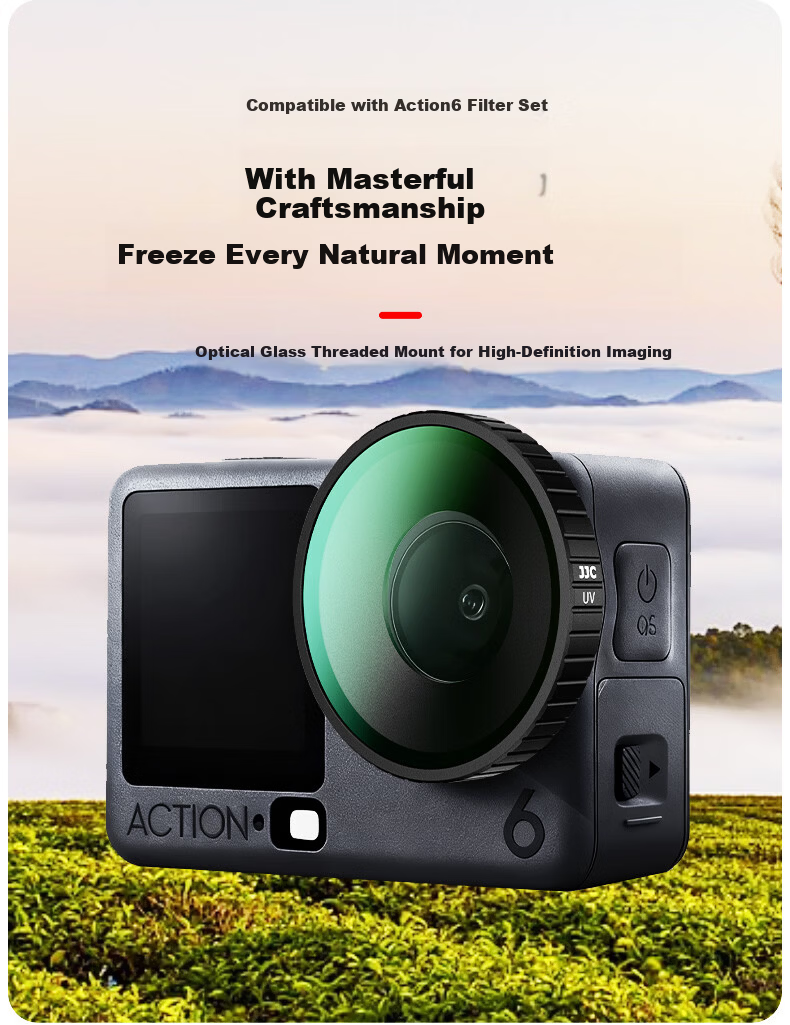 JJC Compatible with DJI Osmo Action 6 Filter, Action Camera Accessory, 4-Line Starlight Lens 2