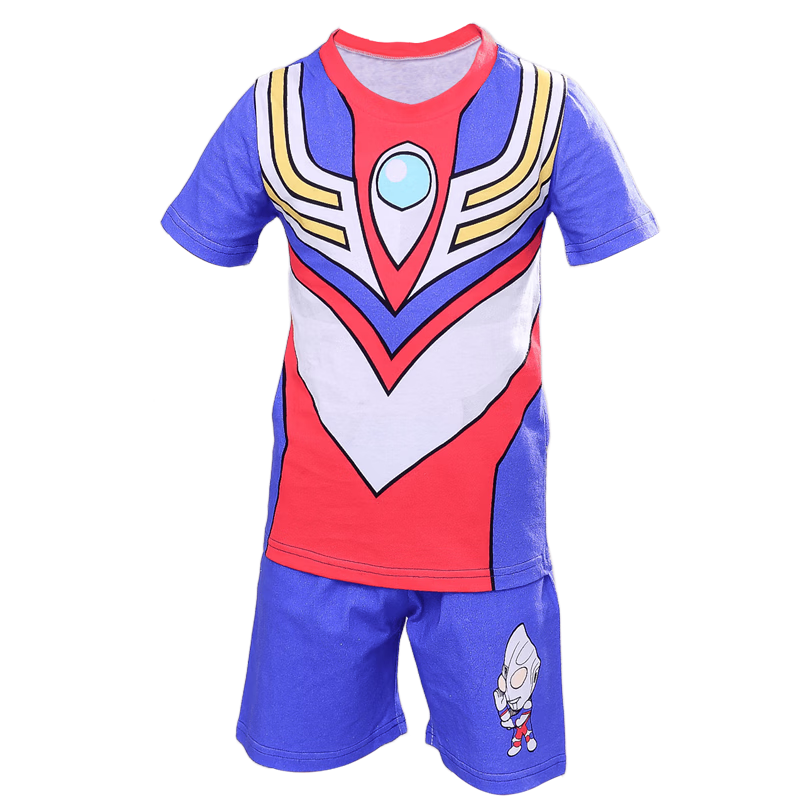 ULTRAMAN Ultraman Tiga Boys' Short Sleeve Pajamas Summer Kids' Homewear Set 120cm