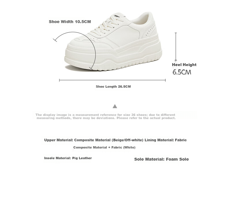 TEENMIX Women's White Thick-Soled Casual Sneakers 2026 Spring New T-Strap Style Size 36 14