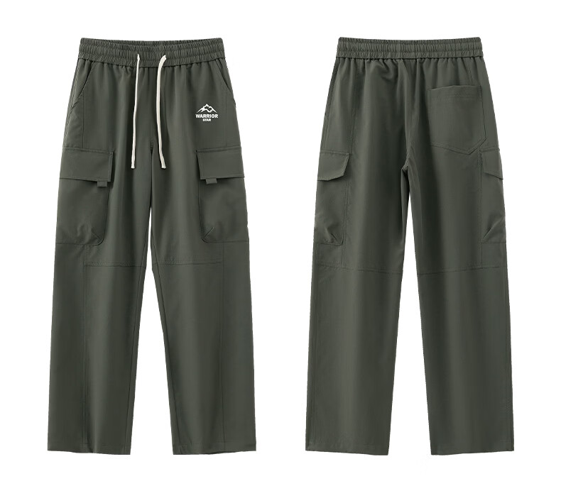 Warrior Men's Outdoor Windproof Waterproof Cargo Pants Straight Loose Casual Hiking Trousers 2