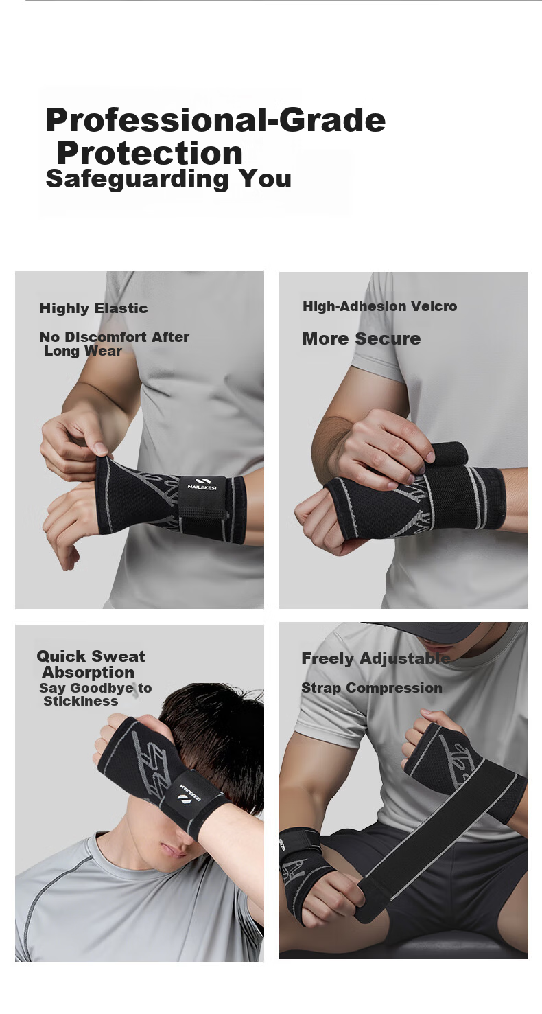 NAILEKESI N Sports Wrist Support Fitness Wrist Joint Sprain Stabilizer Tendon Sheath Feather Tennis Bench Press Volleyball Unisex Protective Gear 2