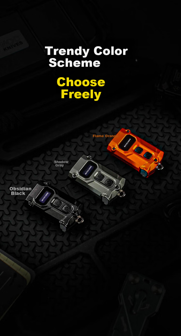 NITECORE TINI3 Shadow Gray Outdoor Keychain Light Multi-Color Temperature Smart EDC Portable Mini Flashlight 12