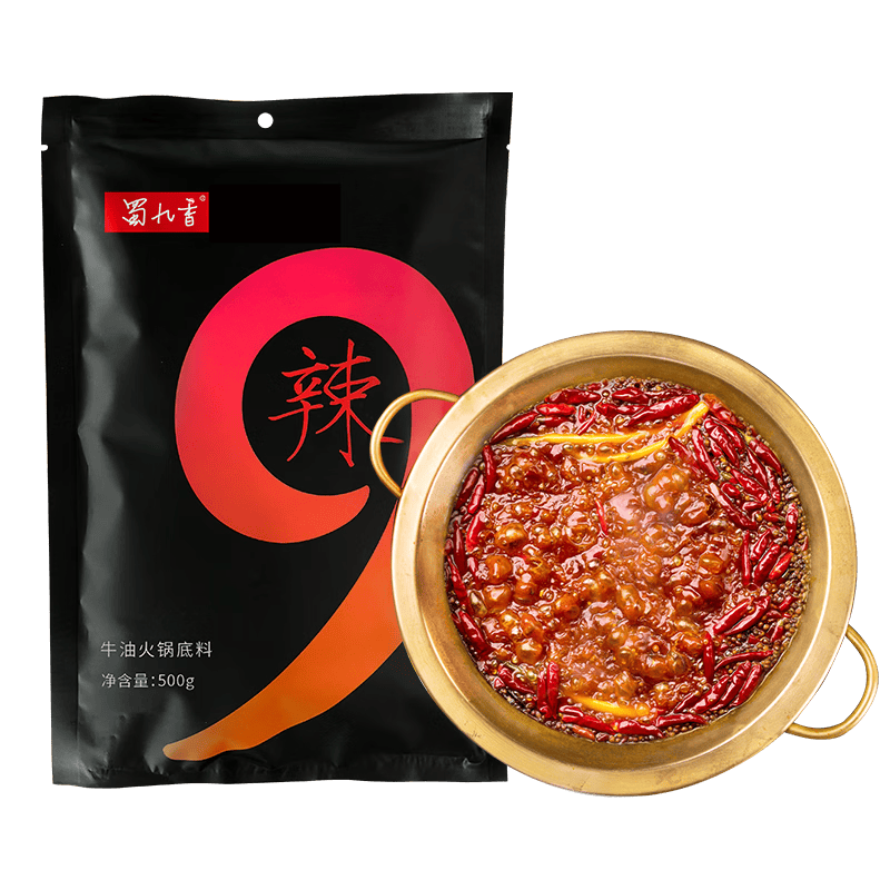 蜀九香重辣牛油火锅底料500g装冒菜麻辣烫烧菜料四川特产火锅