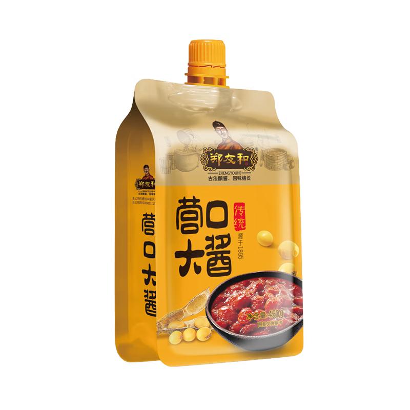 郑友和 营口大酱 450g 黄豆酱豆瓣酱 下饭酱拌面酱  东北大酱 调味酱