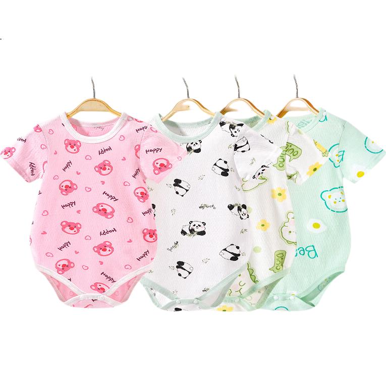 DEESHA [100% Pure Cotton] Baby Romper, Newborn Onesie, Short-Sleeve Bodysuit