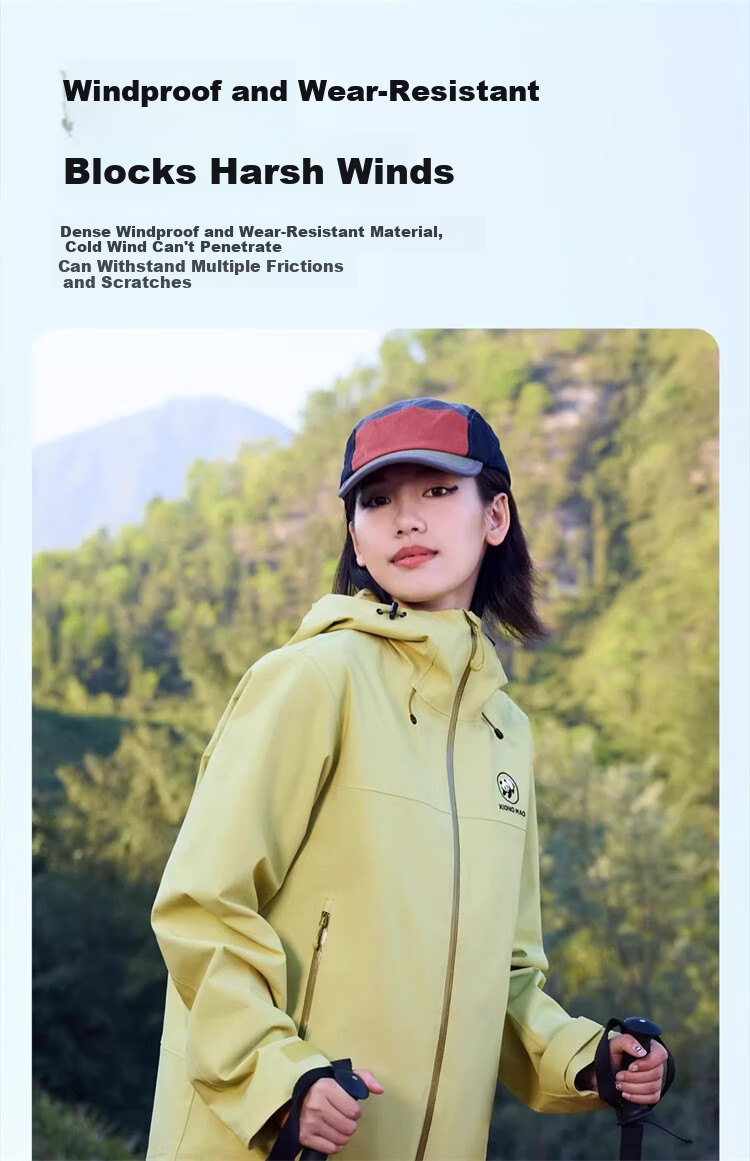 CAMEL Panda Single-Layer Outdoor Windproof Waterproof Mountaineering Cycling Jacket A35BA18158 Phantom Black XS 12