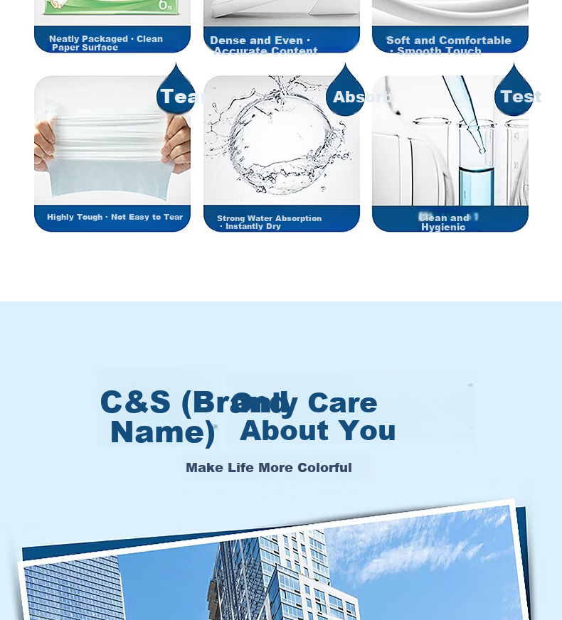 C&S 3-Ply Facial Tissues 100 Sheets x 6 Packs S Size Bulk Pack for Hotel Restaurant Commercial Home Use Napkins 9