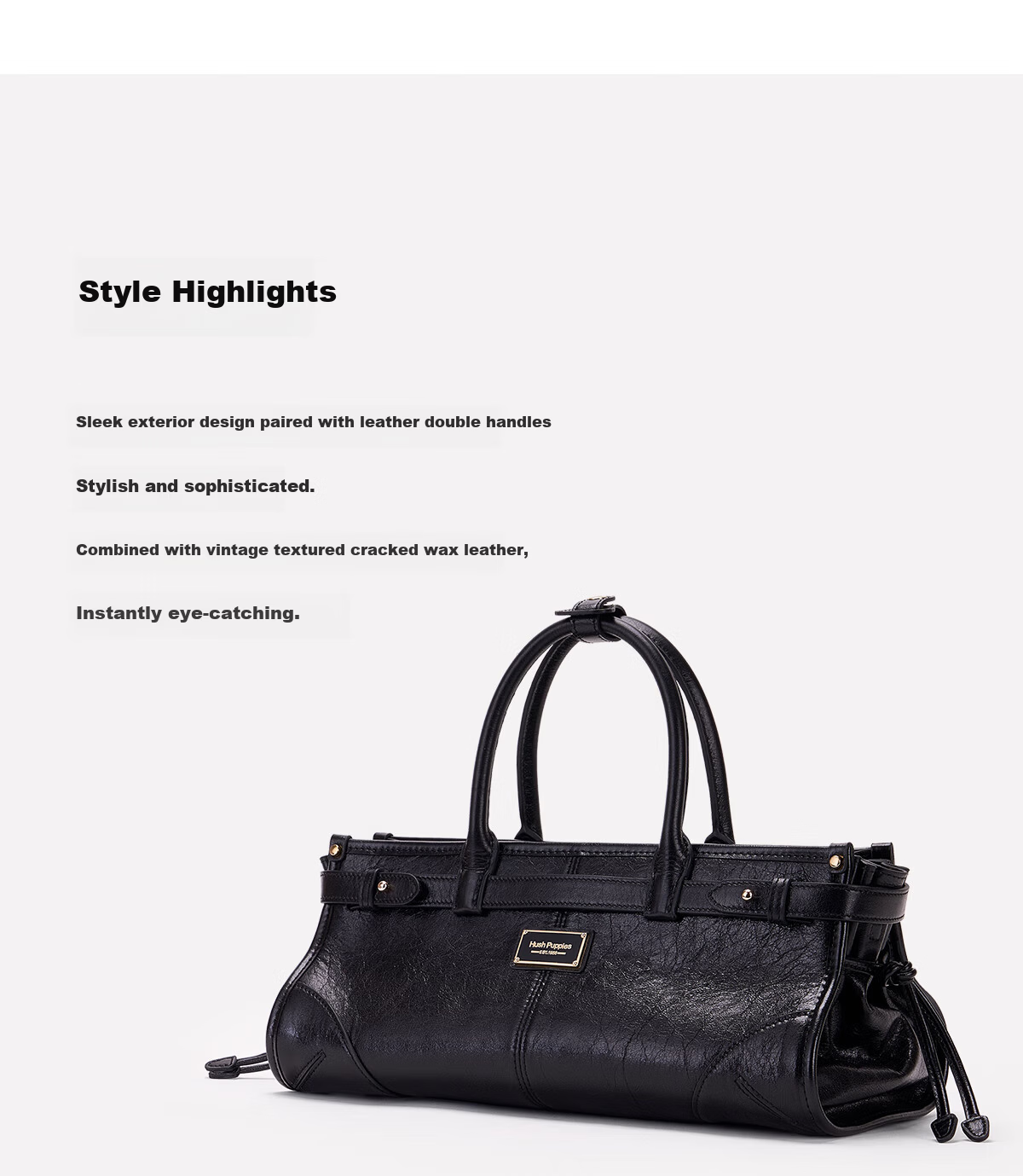 Hush Puppies Women's 2025 New Fashion High-End Handbag Commuter Tote Large Capacity Shoulder Bag Birthday Gift 3