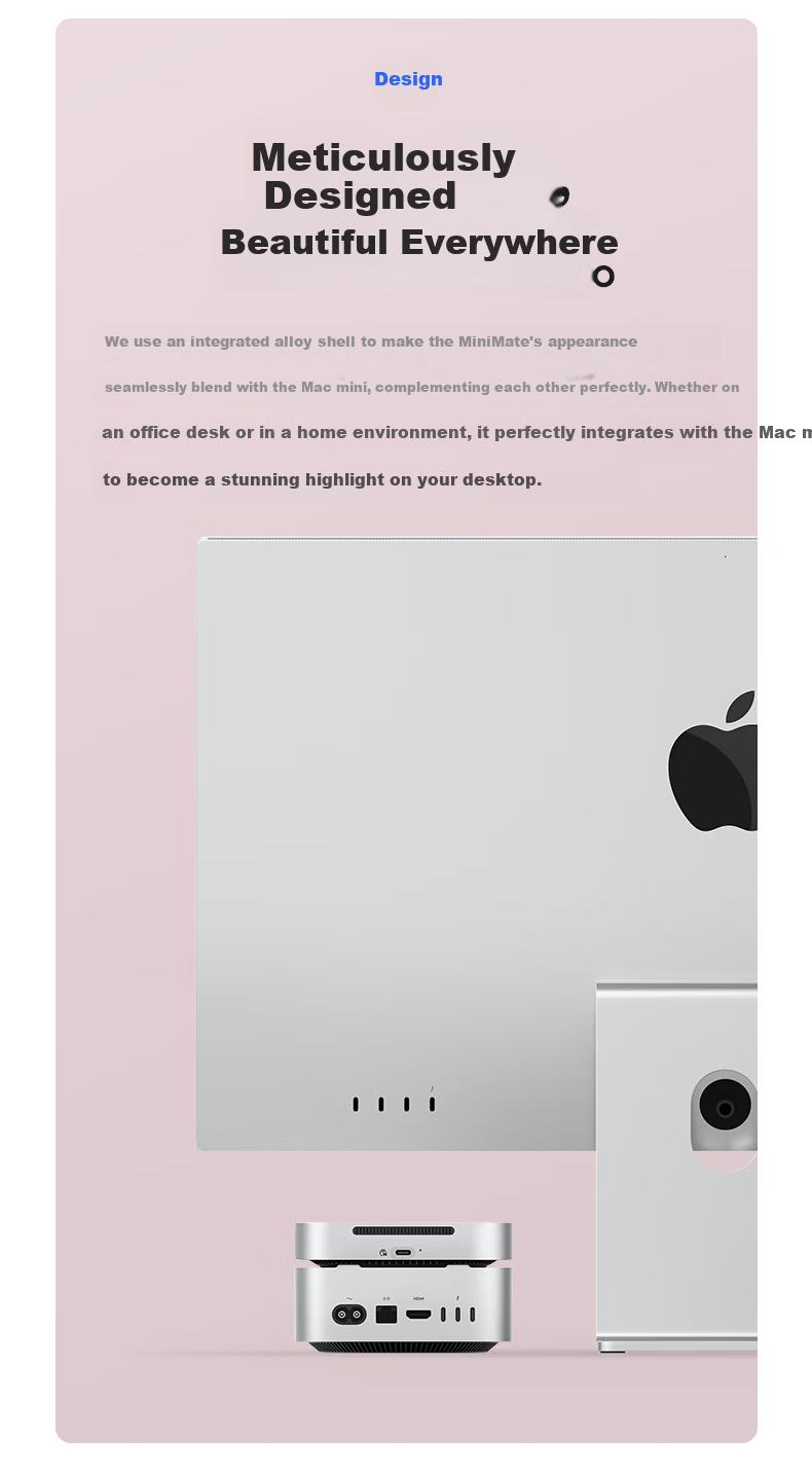 ORICO 2TB Portable SSD MiniMate External Hard Drive for MacMini M4 Expansion 20Gbps High-Speed Storage Cooling Dock M4 4
