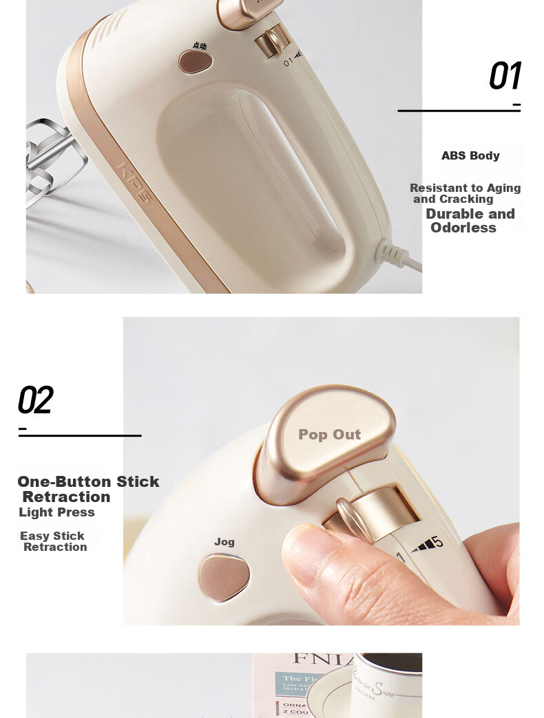 KPS KS938DC Electric Handheld Mixer Whisk Cream Beater for Home Baking 23