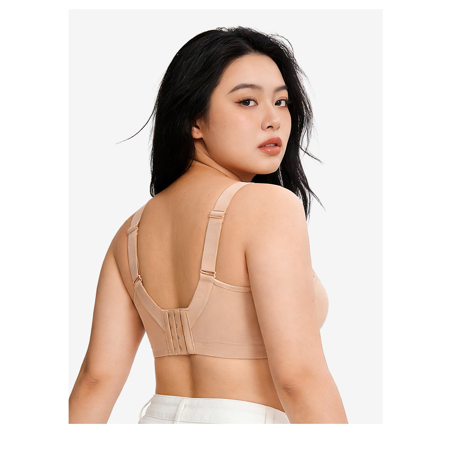 Qiannaimi Comfortable Wireless Bra for Women Lightweight Breathable Full Coverage Bandeau Bra Pink Beige 75B 27