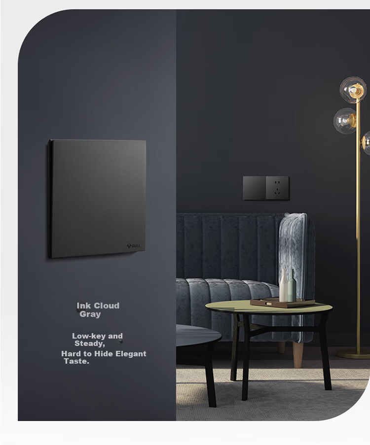 BULL Switch Socket G57 Butterfly Ultra-Thin Series Two-Gang Multi-Control Large Panel Switch G57K214 Ink Cloud Gray 8