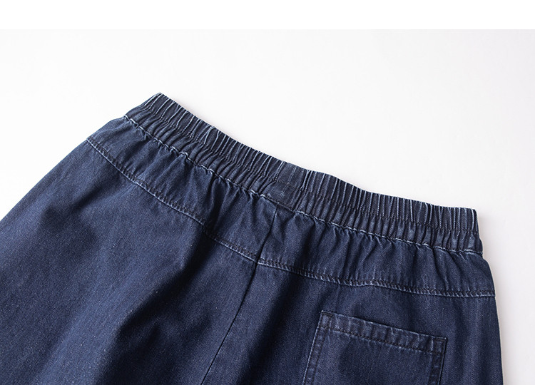 Demana [Denim Cloud Oxygen Cotton] Summer Forest Style Retro Cropped Wide-Leg Pants Elastic Waist Slim Loose Women's Jeans 12