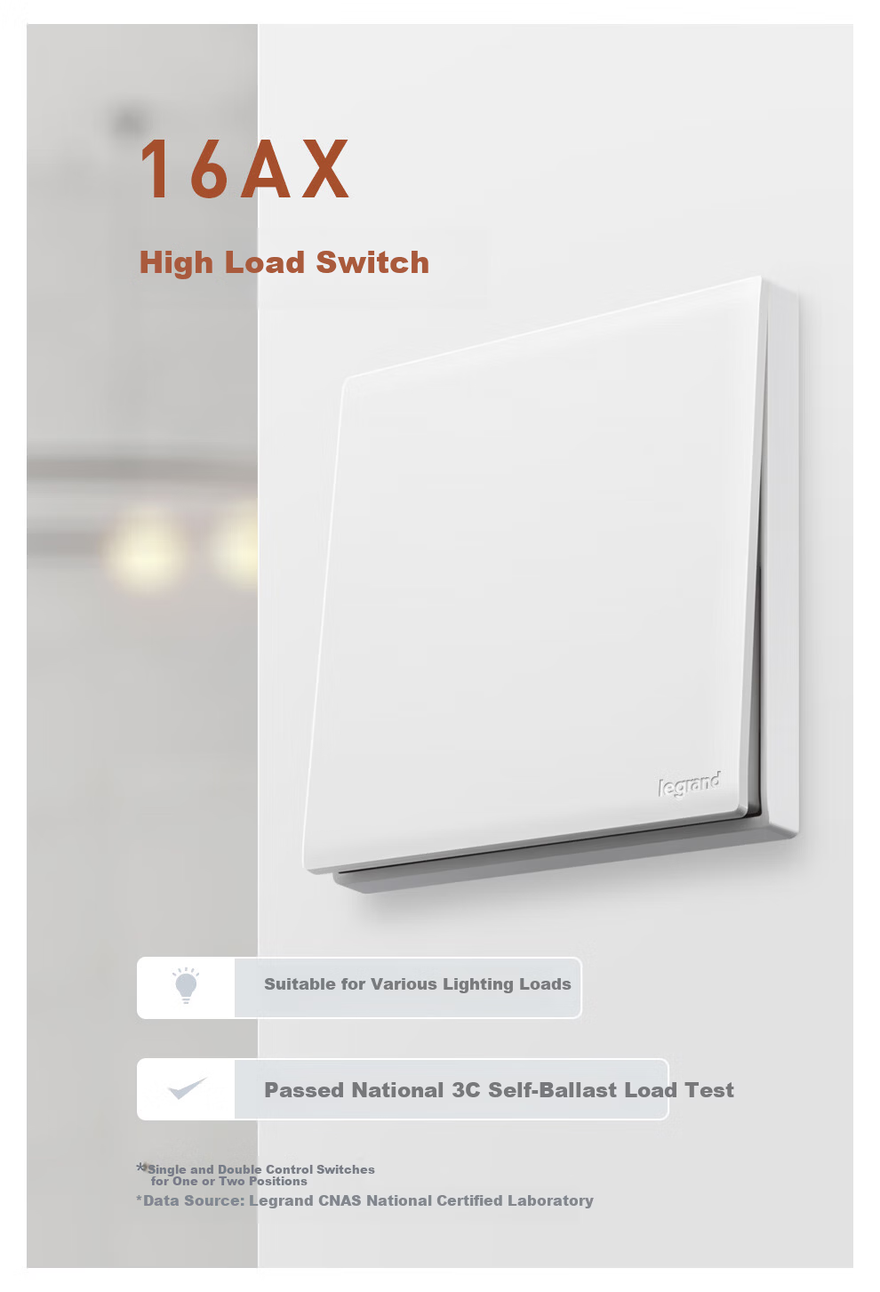 LEGRAND Switch Socket Simple Joy Series Ceramic White 86 Type Wall Socket Sensor Footlight Five-Hole Socket 5
