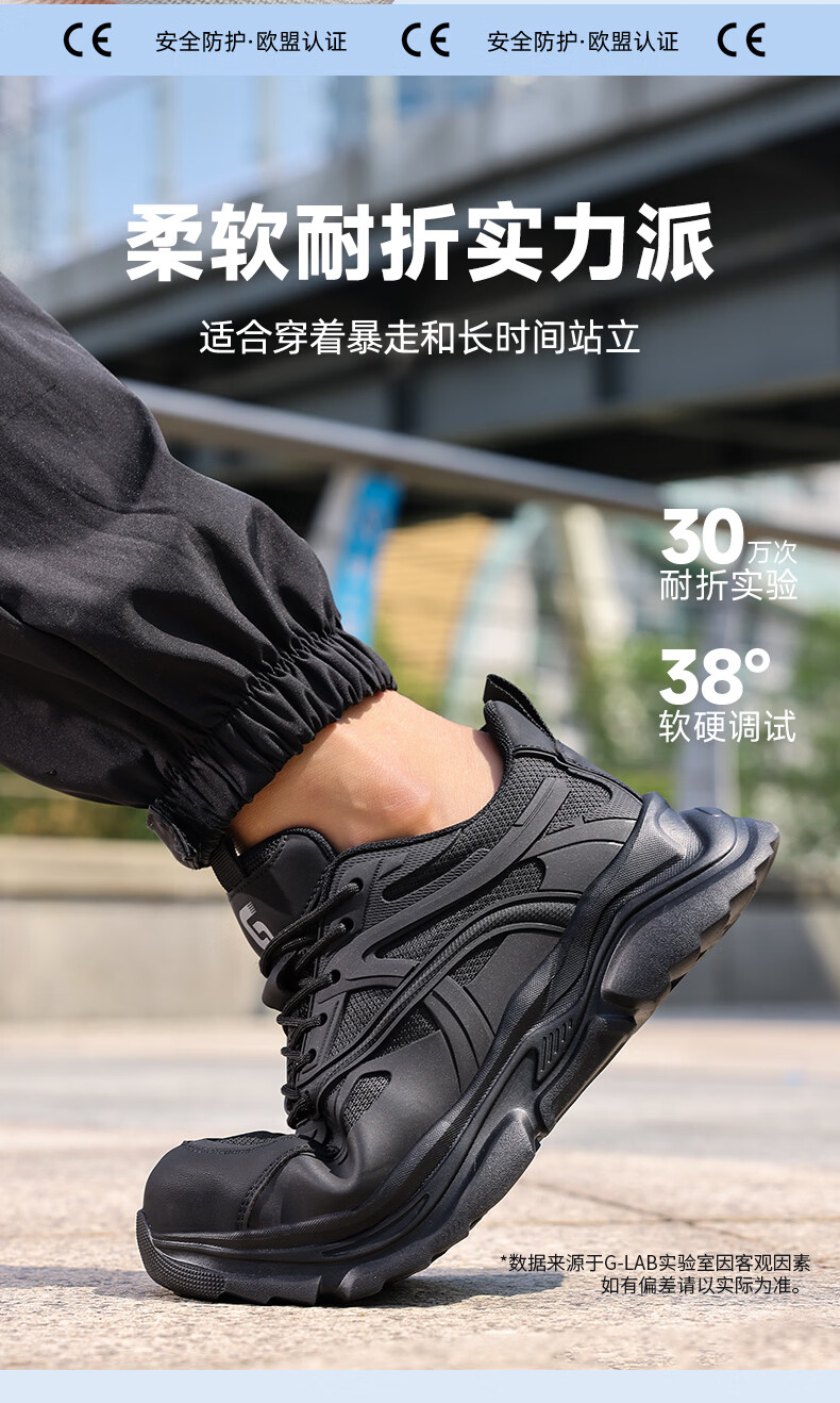 Weirdun Men's Summer Breathable Steel Toe Safety Work Shoes Anti-Smash Anti-Puncture Ultra-Light Soft Construction Site Safety Shoes 5061 Size 41 8